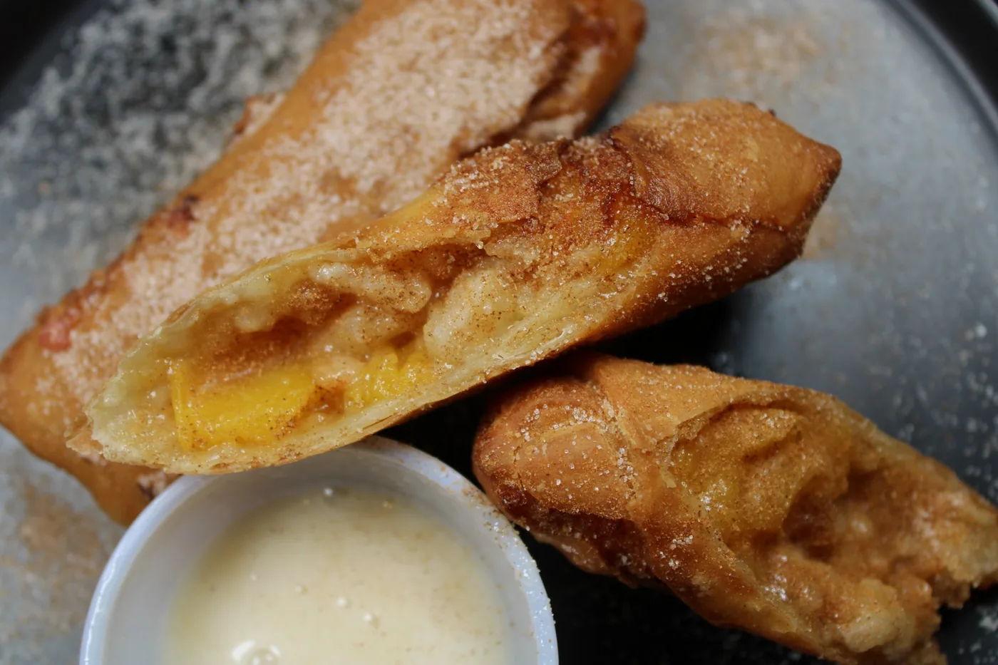 Peach Cobbler Eggrolls at Blazin’ Soy