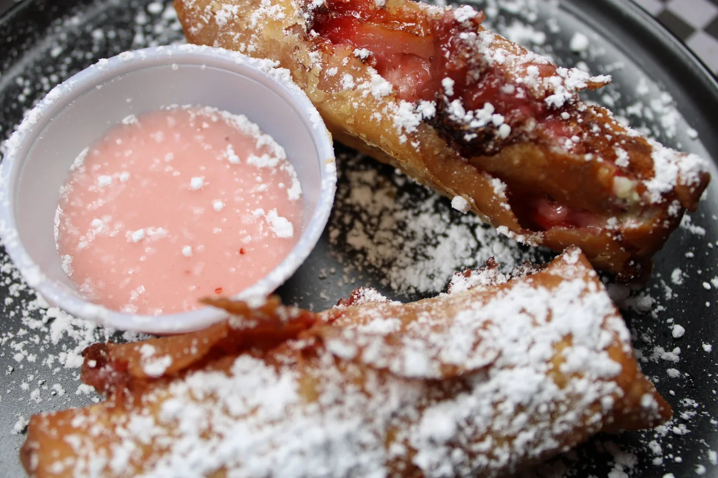 Strawberry Cheesecake Eggrolls at Blazin’ Soy